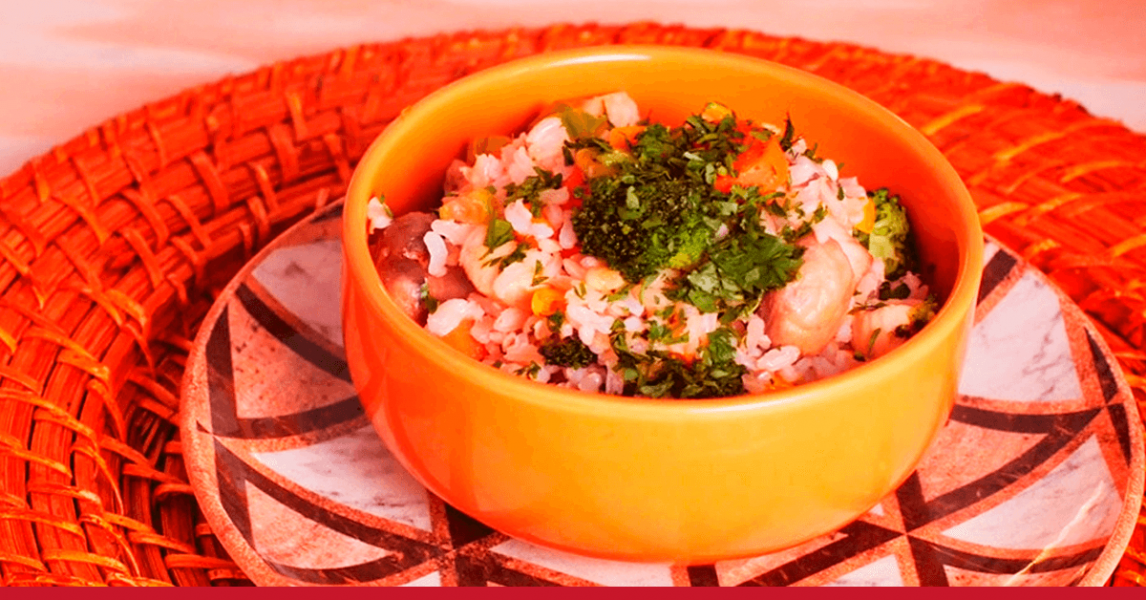 Arroz Integral com Legumes e Frango